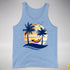 LGBTQ Progress Pride Hammock Summer Beach Sunset Premium Tank Top - Blue Triblend